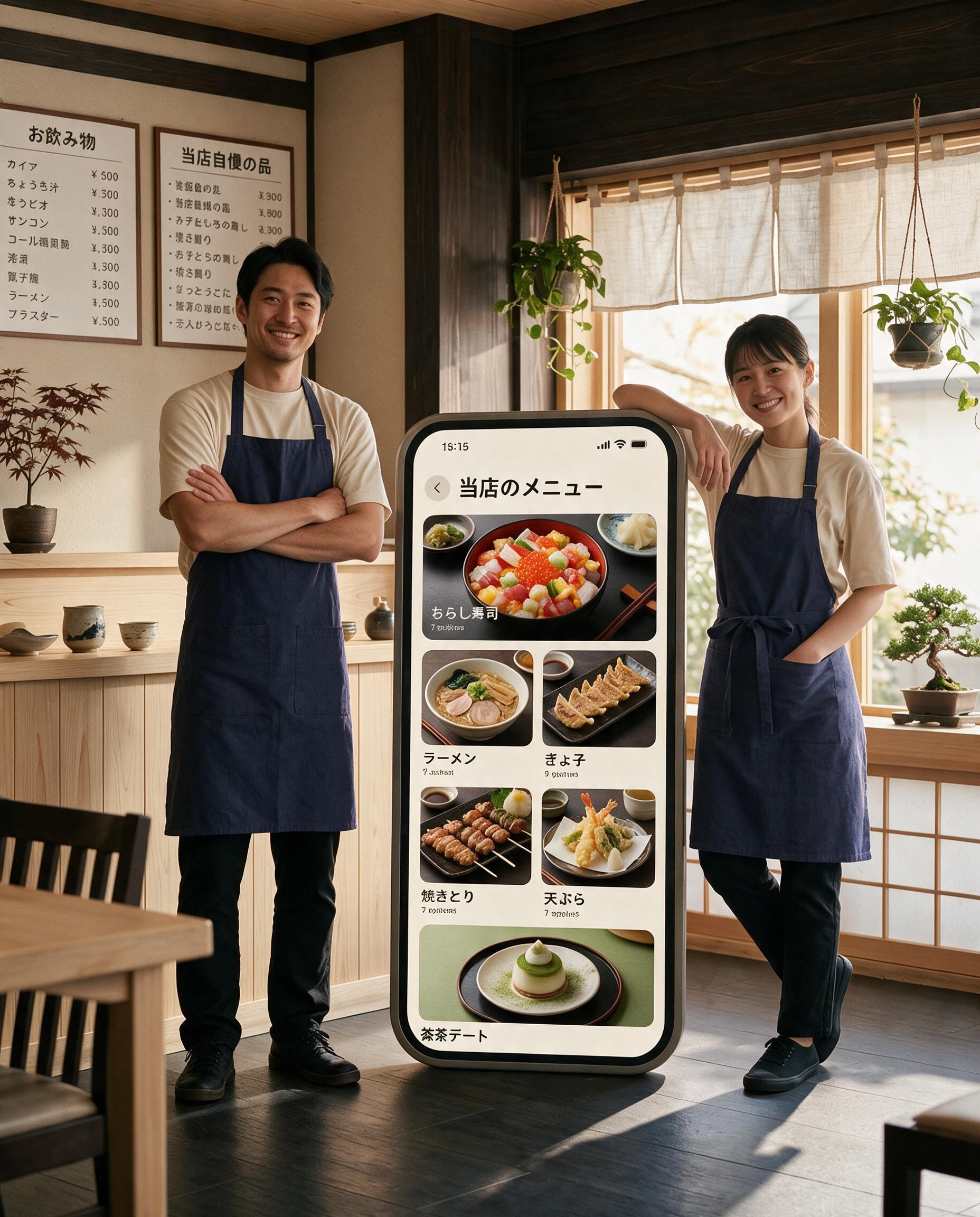 VenueStory menu in a Japanese restaurant