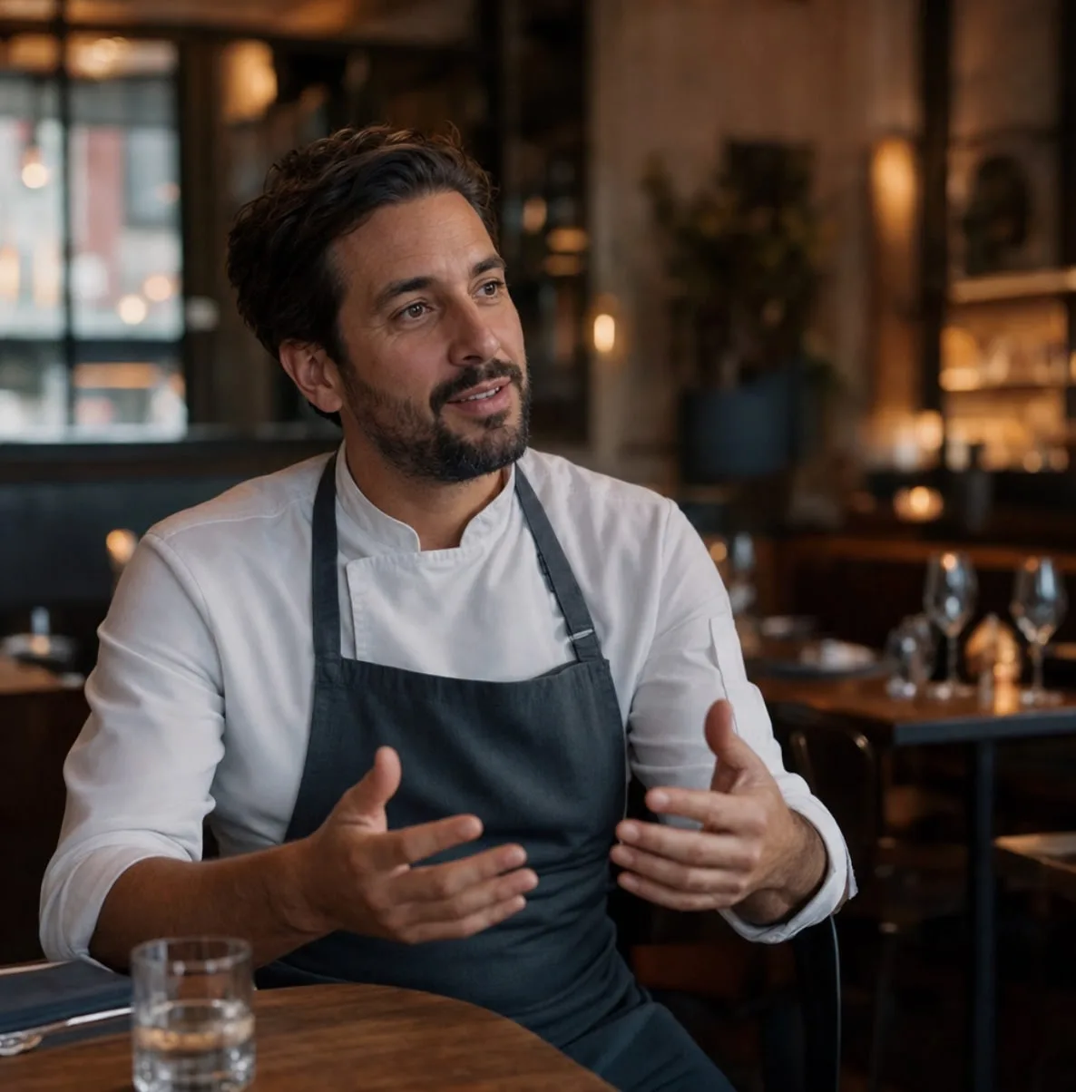Marco Fernandez in his restaurant